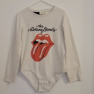 Zara girl Rolling Stones bodysuit size 9 white